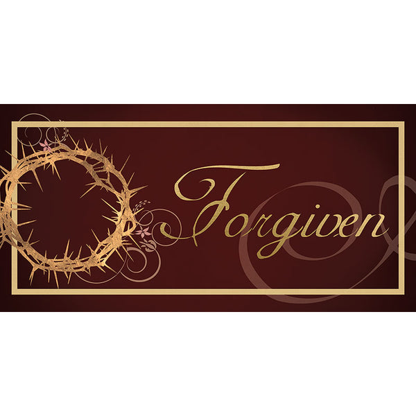 Easter Faux Foil Horizontal Banner Forgiven
