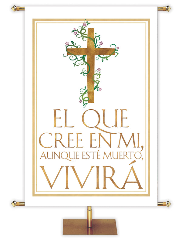 Papel de aluminio de Pascua español El que cree vive