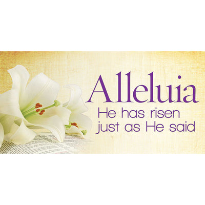Rustic Easter Horizontal Church Banner Alleluia and Lily