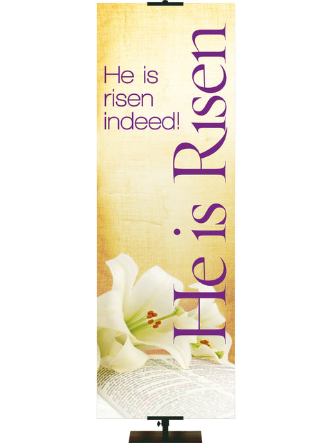 Rustic Easter He Is Risen - Easter Banners - PraiseBanners