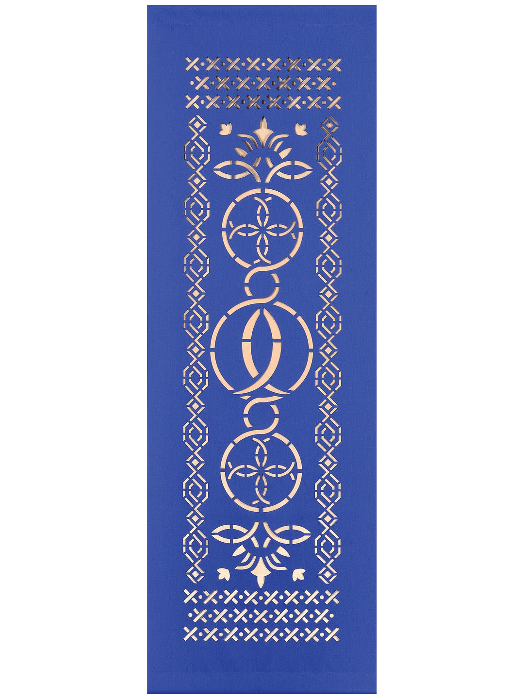 Ecclesiastical Banner sculpted with Fish Symbol on Blue, Green, Purple, Red or White Fabric