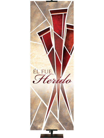 Spanish Eternal Emblems of Easter He was Pierced - Easter Banners - PraiseBanners