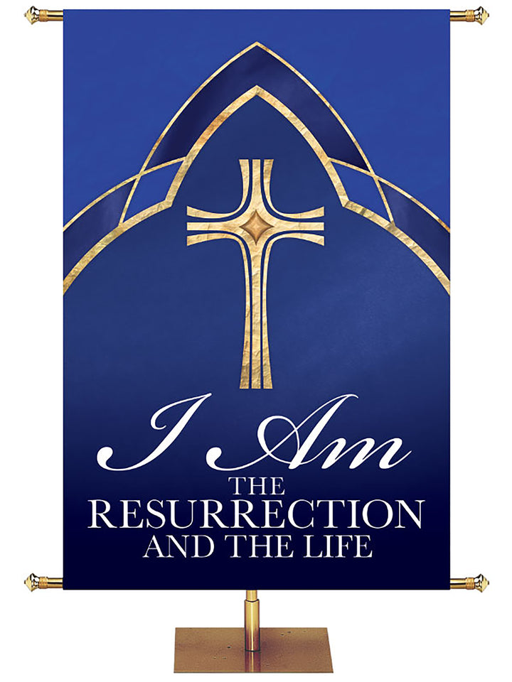 Eternal Emblems of Faith Resurrection And The Life - Liturgical Banners - PraiseBanners