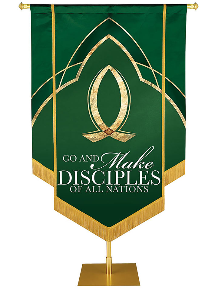 Eternal Emblems of Faith Go And Make Disciples Embellished Banner - Handcrafted Banners - PraiseBanners
