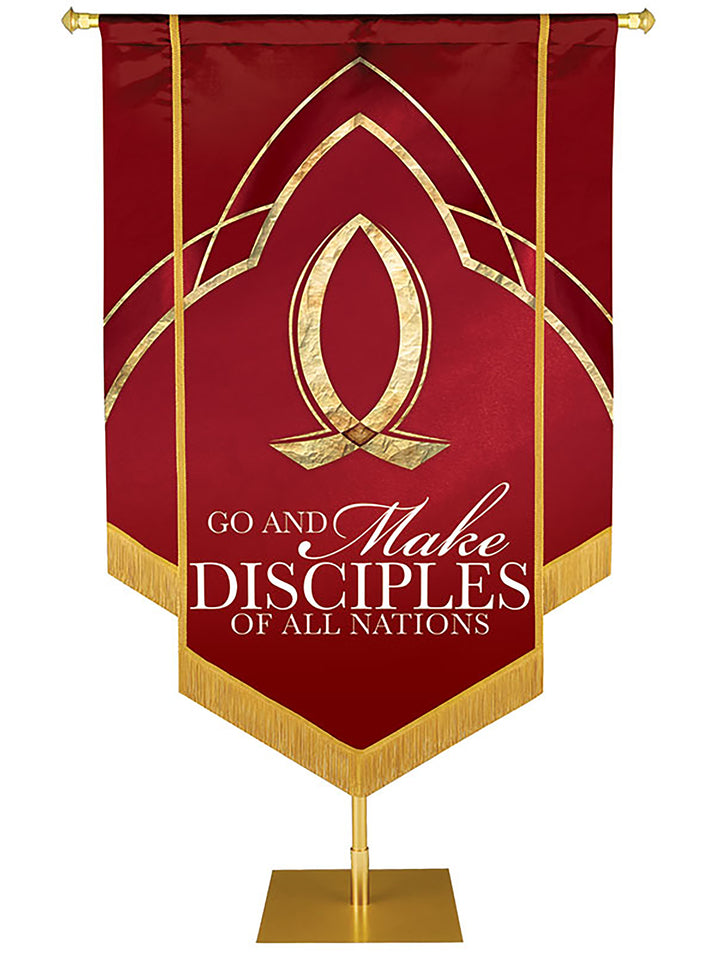 Eternal Emblems of Faith Go And Make Disciples Embellished Banner - Handcrafted Banners - PraiseBanners