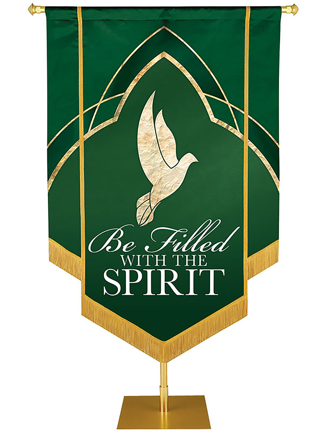 Eternal Emblems of Faith Be Filled With The Spirit Embellished Banner - Handcrafted Banners - PraiseBanners