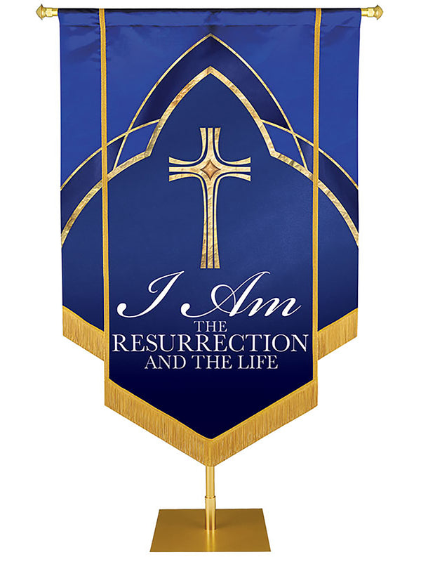 Eternal Emblems of Faith Resurrection And The Life Embellished Banner