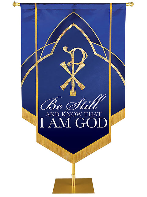 Eternal Emblems of Faith Be Still And Know Embellished Banner - Handcrafted Banners - PraiseBanners