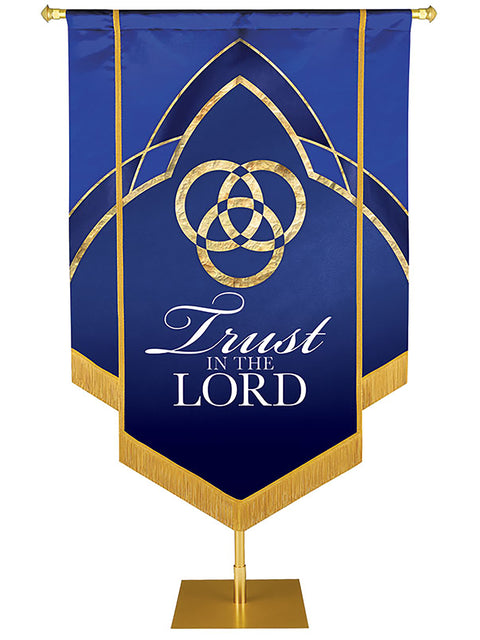 Eternal Emblems of Faith Trust In The Lord Embellished Banner - Handcrafted Banners - PraiseBanners