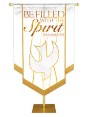 Experiencing God Dove, Filled With The Spirit Embellished Banner - Handcrafted Banners - PraiseBanners