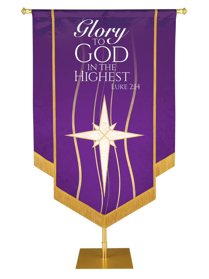 Experiencing God Star, Glory to God Embellished Banner - Handcrafted Banners - PraiseBanners