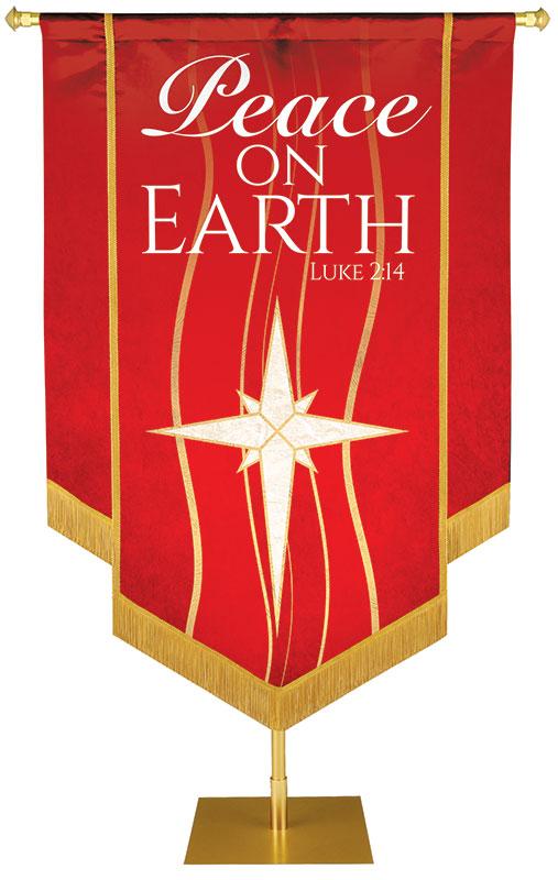 Experiencing God Star, Peace on Earth Embellished Banner - Handcrafted Banners - PraiseBanners