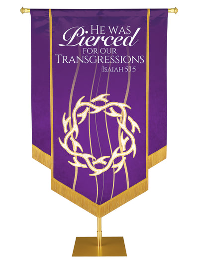 Experiencing God Embellished Crown of Thorns, He Was Pierced Banner