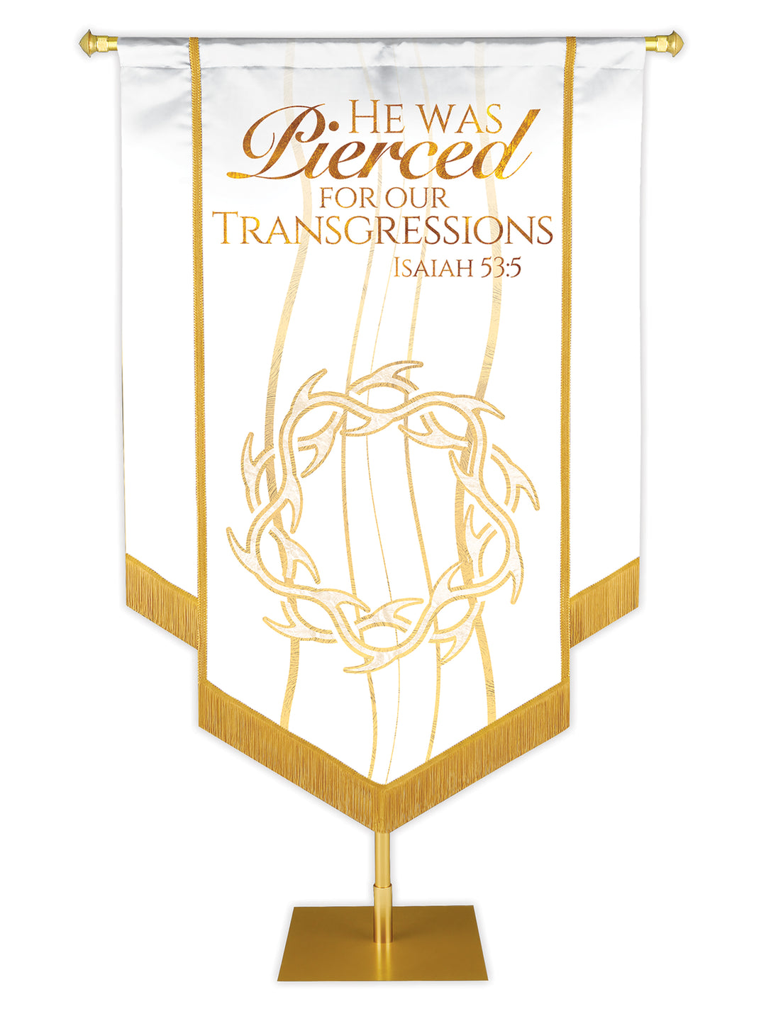 Experiencing God Crown of Thorns, He Was Pierced Embellished Banner - Handcrafted Banners - PraiseBanners