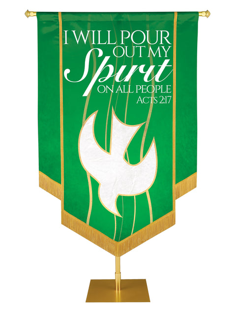 Experiencing God Dove, Pour Out My Spirit Embellished Banner - Handcrafted Banners - PraiseBanners