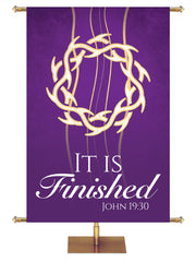 Experiencing God Symbols and Phrases Crown of Thorns, It Is Finished - Liturgical Banners - PraiseBanners