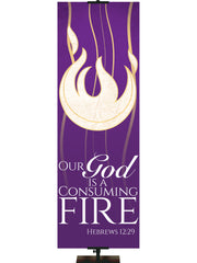 Experiencing God Symbols and Phrases Flame, Our God Is A Consuming Fire - Liturgical Banners - PraiseBanners