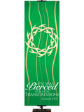 Experiencing God Symbols and Phrases Crown of Thorns, He Was Pierced - Liturgical Banners - PraiseBanners