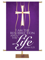 Experiencing God Symbols and Phrases Cross, Resurrection And The Life - Liturgical Banners - PraiseBanners