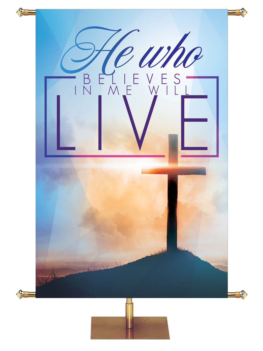 Easter Light He who Believes - Easter Banners - PraiseBanners