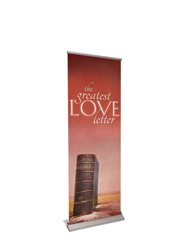 Retractable Banner with Stand Expressions of Love The Greatest Love Letter - Year Round Banners - PraiseBanners