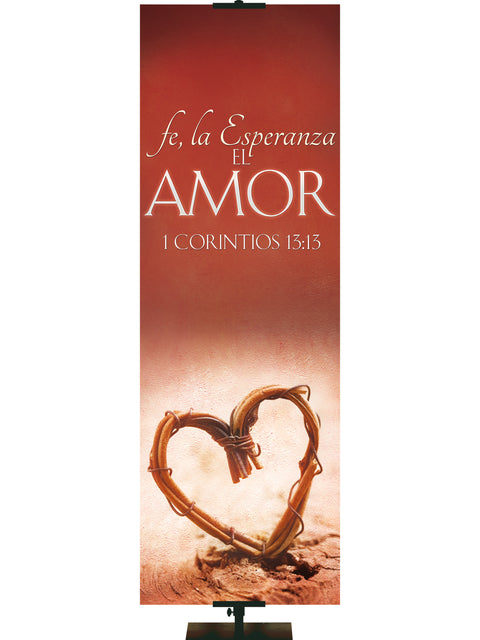 Spanish Expressions of Love Faith, Hope and Love - Year Round Banners - PraiseBanners