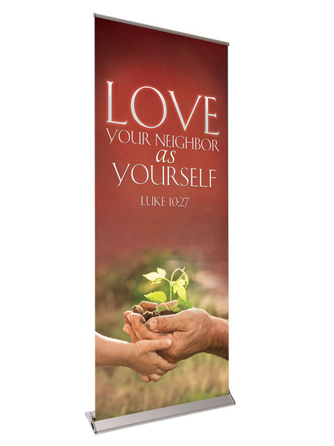Retractable Banner with Stand Expressions of Love - Love Your Neighbor - Year Round Banners - PraiseBanners