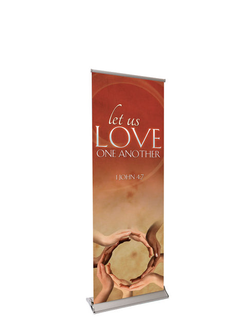 Retractable Banner with Stand Expressions of Love Let Us Love One Another - Year Round Banners - PraiseBanners