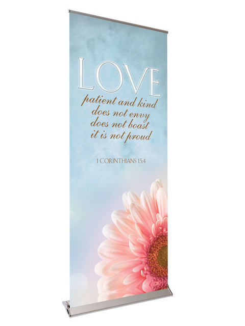 Retractable Banner with Stand Expressions of Love - Love, Patient and Kind - Year Round Banners - PraiseBanners
