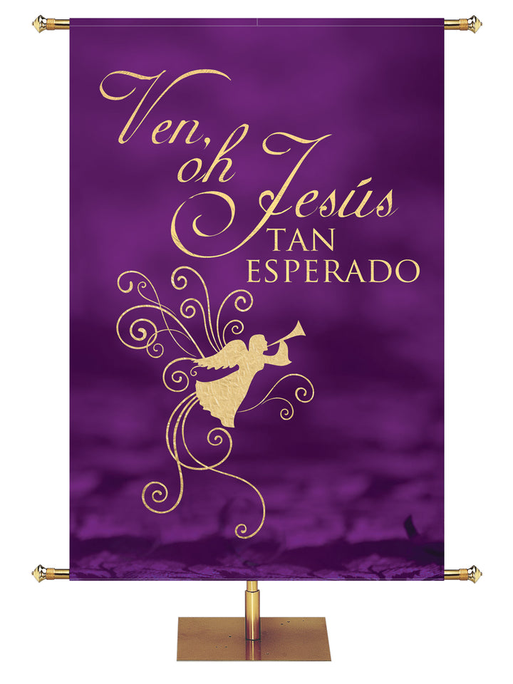 Spanish Advent Foil Come Jesus - Advent Banners - PraiseBanners