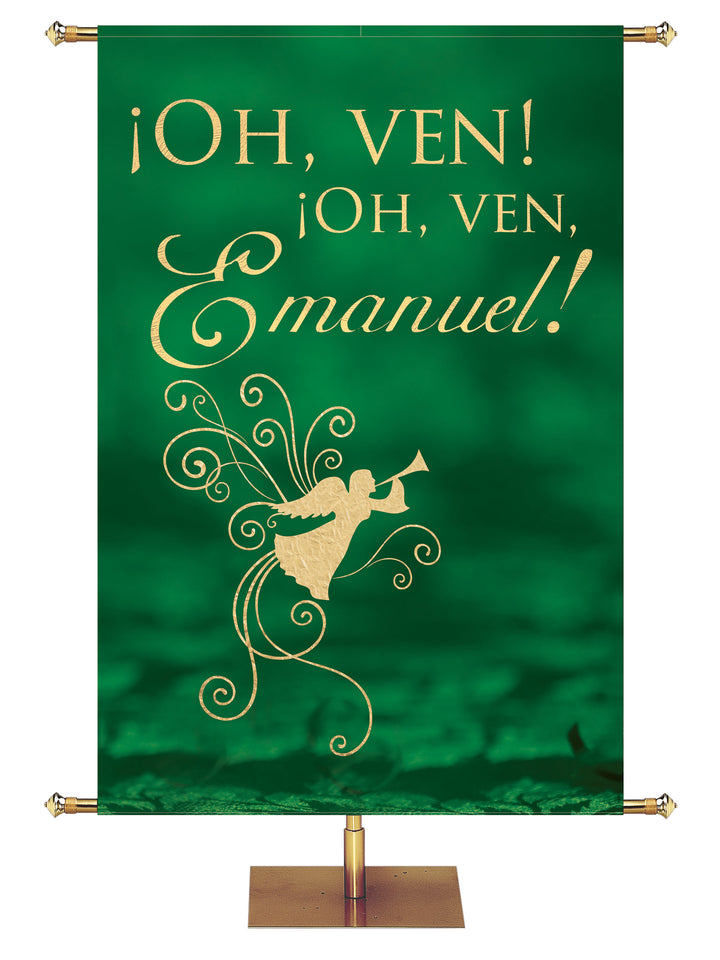 Spanish Advent Foil O Come, O Come Emmanuel - Advent Banners - PraiseBanners