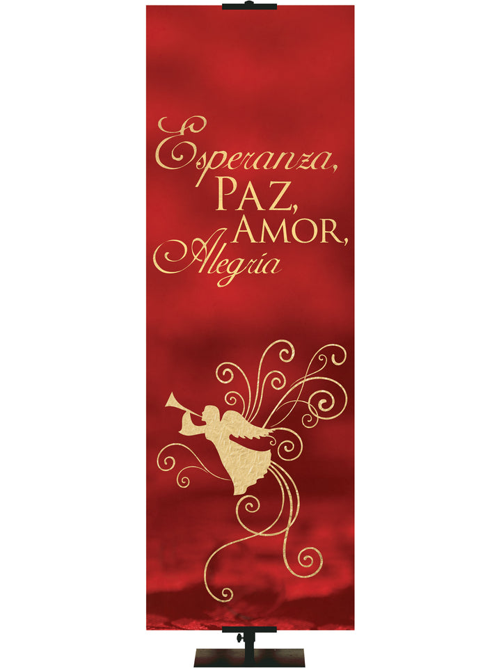 Spanish Advent Foil Hope, Peace, Love, Joy - Advent Banners - PraiseBanners