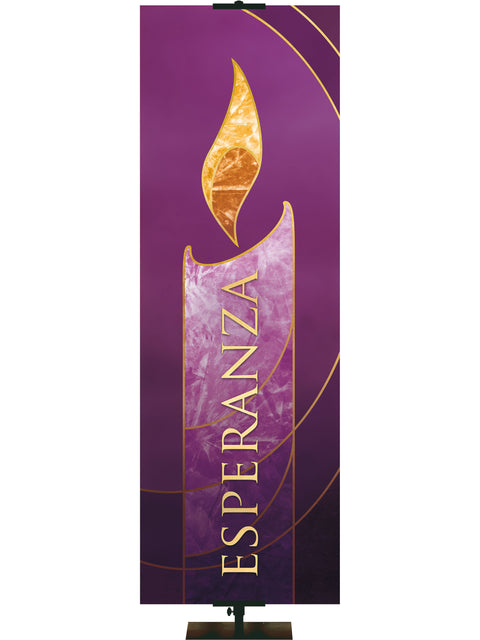 Spanish Liturgical Advent Candle Hope - Advent Banners - PraiseBanners