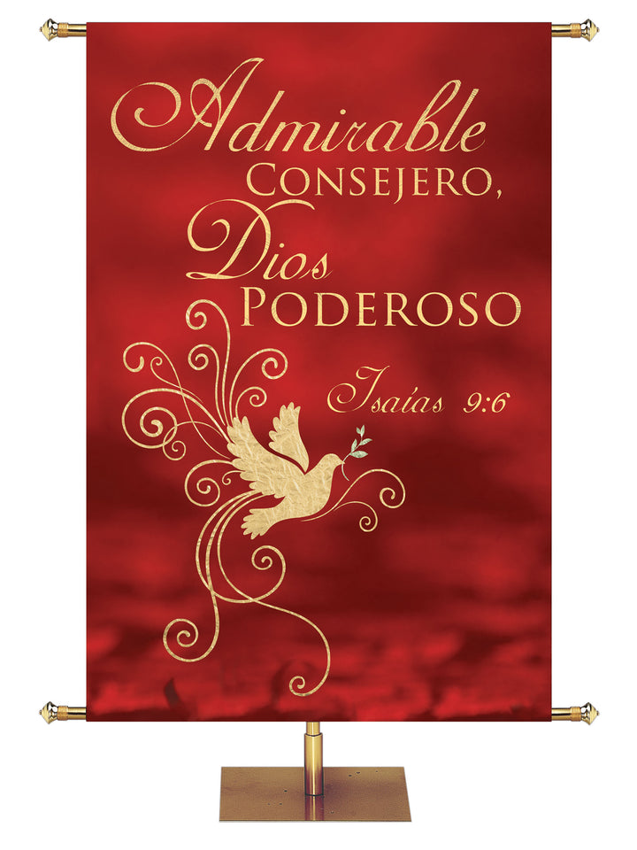 Spanish Christmas Foil Wonderful Counselor - Christmas Banners - PraiseBanners