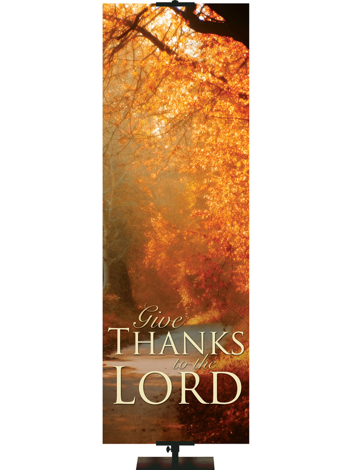 Expressions of Gratitude Background Style A Give Thanks to the Lord - Fall Banners - PraiseBanners