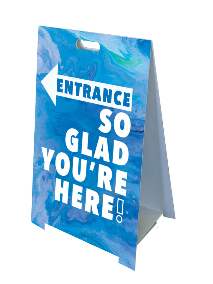 Gospel Impressions Design Fold-A-Frame™ Sign in Blue, Purple, Red and Teal