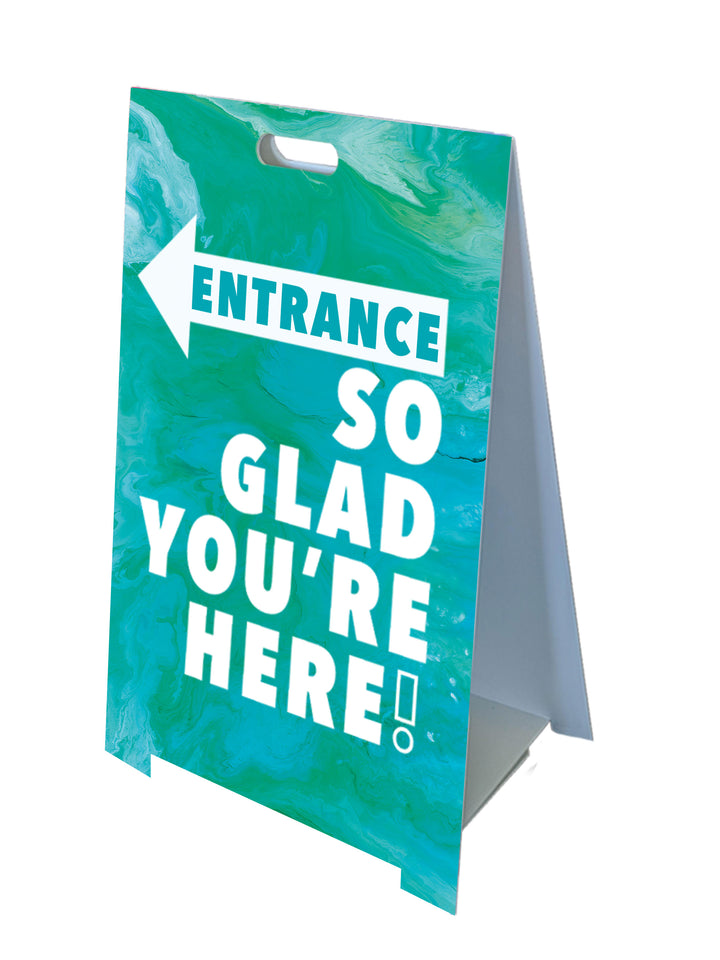 Gospel Impressions Design Fold-A-Frame™ Sign in Blue, Purple, Red and Teal
