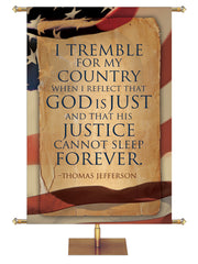 God is Just Patriotic Faith of Our Fathers Banner