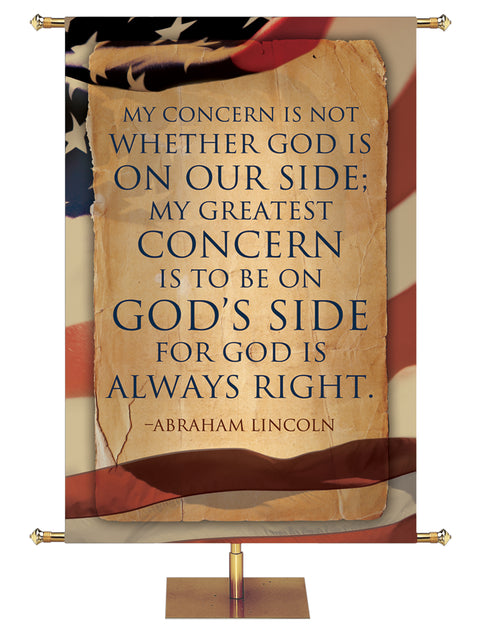 Be On God's Side Patriotic Faith of Our Fathers Banner