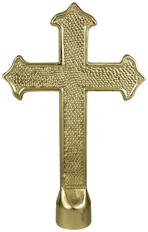 Fancy Brass Church Cross Flagpole Ornament - Other Church Products - PraiseBanners