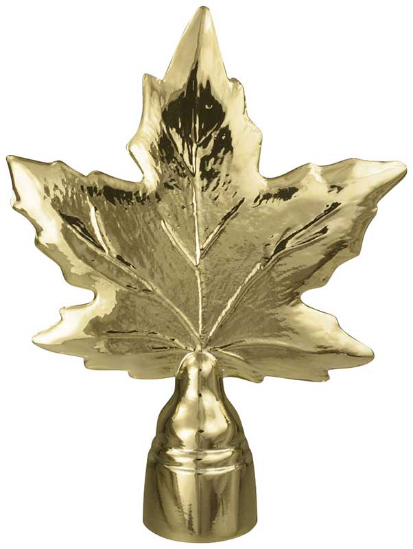Brass Maple Leaf Flagpole Ornament - Other Church Products - PraiseBanners