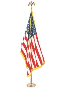 US Flag Indoor Nylon Sewn with Pole Hem and Fringe
