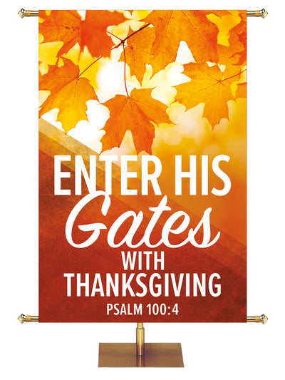 Golden Harvest Enter His Gates - Fall Banners - PraiseBanners