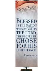 Patriotic Blessed is the Nation - Patriotic Banners - PraiseBanners