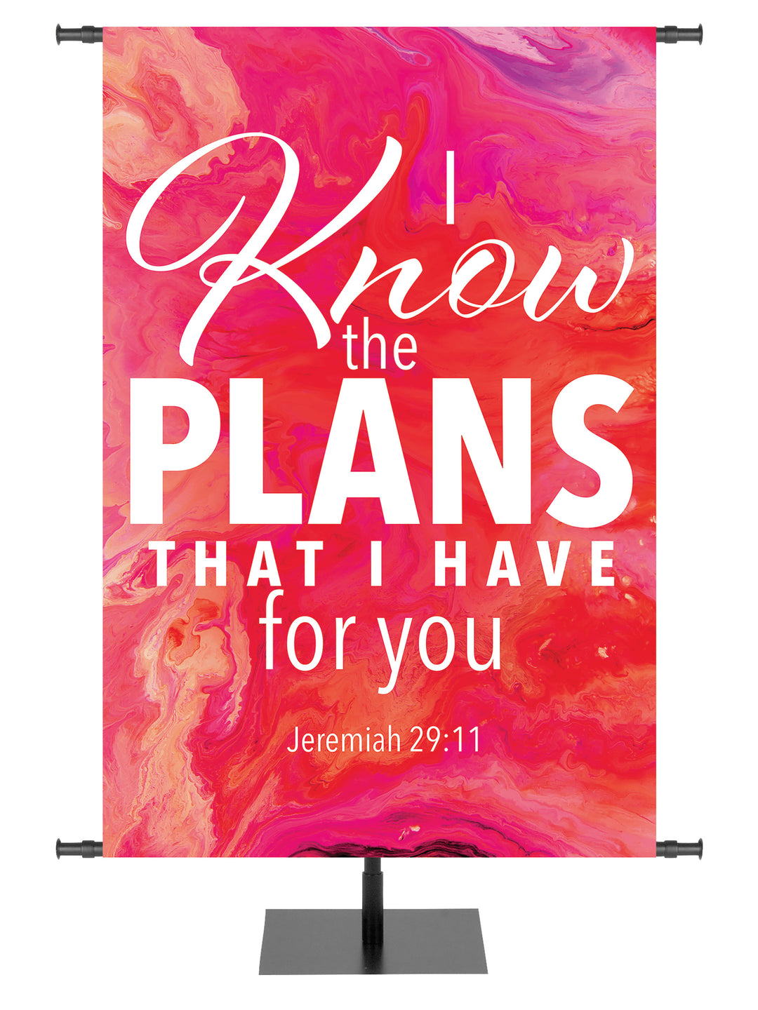 Church Gospel Impressions I Know The Plans That I Have For You. Jeremiah 25:11. In Blue, Purple, Red and Teal