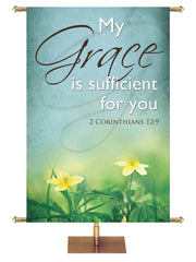 My Grace is Sufficient Renewal in Spring Easter Banner