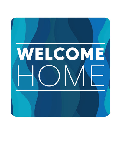 Navy Waves Design Welcome Home Hand-Held Signs - Set of 4
