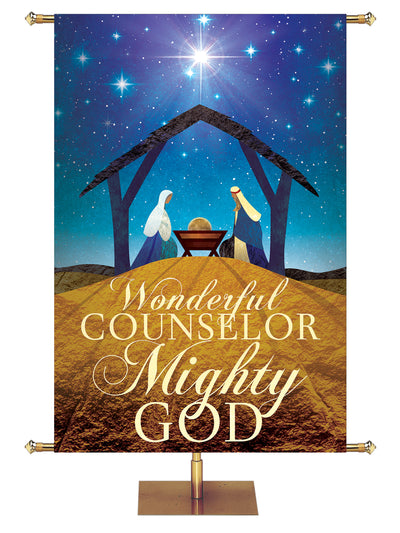 Holy Night Banner Wonderful Counselor - Mighty God