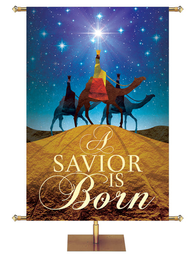 Holy Night Banner A Savior is Born