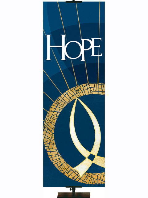 Hallmarks of Hope Fish Symbol and Hope Banner - Liturgical Banners - PraiseBanners